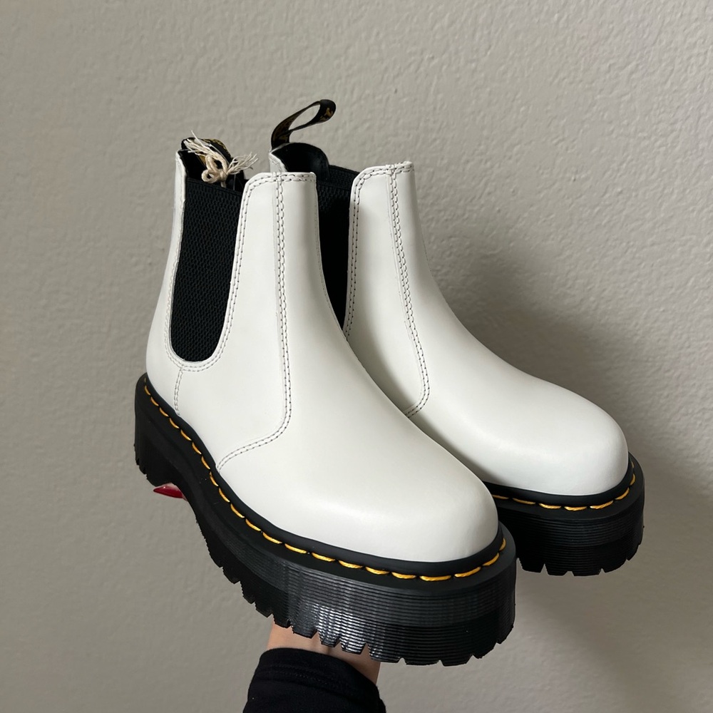 NEW Dr. Marten platform boots in white